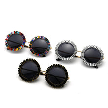 Load image into Gallery viewer, Rhinestone Round Sunglasses 2023 Women  Brand Designer Glasses Big Diamond Female Eyewear Vintage Sunglasses Shades UV400
