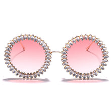 Load image into Gallery viewer, Rhinestone Round Sunglasses Women 2023  Brand Designer Glasses  Big Diamond Female Eyewear Vintage Sunglasses Men Shades