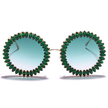 Load image into Gallery viewer, Rhinestone Round Sunglasses Women 2023  Brand Designer Glasses  Big Diamond Female Eyewear Vintage Sunglasses Men Shades