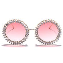 Load image into Gallery viewer, Rhinestone Round Sunglasses Women 2023  Brand Designer Glasses  Big Diamond Female Eyewear Vintage Sunglasses Men Shades