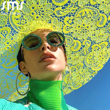 Load image into Gallery viewer, Rhinestone Round Sunglasses Women 2023  Brand Designer Glasses  Big Diamond Female Eyewear Vintage Sunglasses Men Shades