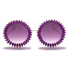 Load image into Gallery viewer, Rhinestone Round Sunglasses Women 2023  Brand Designer Glasses  Big Diamond Female Eyewear Vintage Sunglasses Men Shades