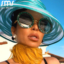 Load image into Gallery viewer, Rhinestone Round Sunglasses Women 2023  Brand Designer Glasses  Big Diamond Female Eyewear Vintage Sunglasses Men Shades
