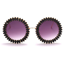 Load image into Gallery viewer, Rhinestone Round Sunglasses Women 2023  Brand Designer Glasses  Big Diamond Female Eyewear Vintage Sunglasses Men Shades