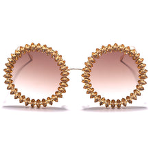 Load image into Gallery viewer, Rhinestone Round Sunglasses Women 2023  Brand Designer Glasses  Big Diamond Female Eyewear Vintage Sunglasses Men Shades
