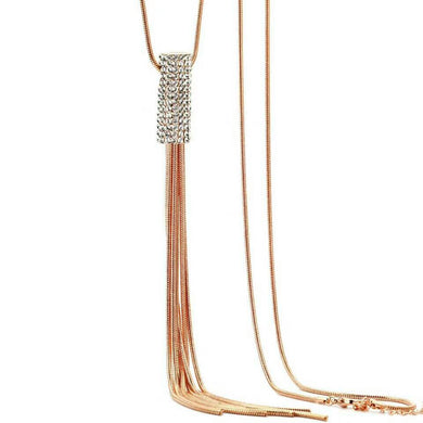 Rhinestone Statement Tassel Long Necklace Women Pendants New Fashion Jewelry Wholesale Sweater Necklaces Gifts