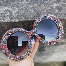 Load image into Gallery viewer, Rhinestone Sunglasses Women 2023 Designer Steampunk Oversized Round Female Sunglasses Music Festival Oculos De Sol Feminino