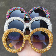 Load image into Gallery viewer, Rhinestone Sunglasses Women 2023 Designer Steampunk Oversized Round Female Sunglasses Music Festival Oculos De Sol Feminino