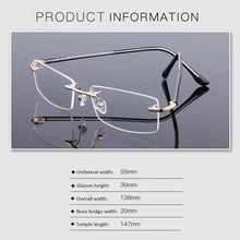 Load image into Gallery viewer, Rimless Alloy Eyeglasses Frames Women Men Flexible Optical Eyeglasses Frame Prescription Spectacles Frameless Eye Glasses