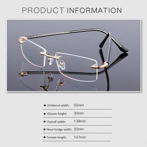 Rimless Alloy Eyeglasses Frames Women Men Flexible Optical Eyeglasses Frame Prescription Spectacles Frameless Eye Glasses