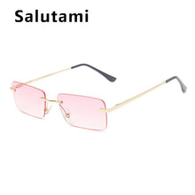 Load image into Gallery viewer, Rimless Alloy Small Square Sunglasses For Women Vintage Ins Hot Gradient Clear Sun Glasses Female Uv400 Shades Hip Hop Eyewear