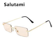 Load image into Gallery viewer, Rimless Alloy Small Square Sunglasses For Women Vintage Ins Hot Gradient Clear Sun Glasses Female Uv400 Shades Hip Hop Eyewear