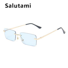 Load image into Gallery viewer, Rimless Alloy Small Square Sunglasses For Women Vintage Ins Hot Gradient Clear Sun Glasses Female Uv400 Shades Hip Hop Eyewear