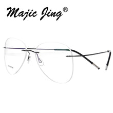 Load image into Gallery viewer, Rimless B titanium optical glasses frame classic unisex Aviation prescription eyewear 20002