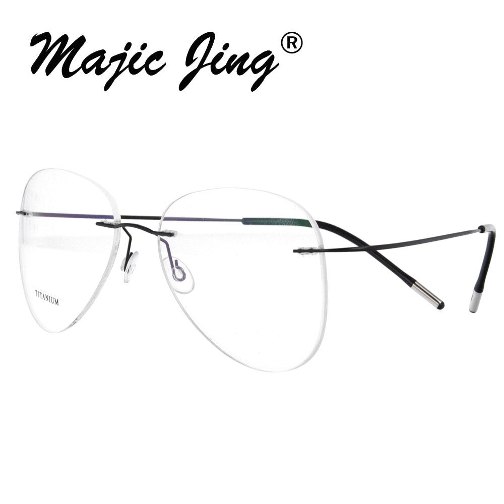 Rimless B titanium optical glasses frame classic unisex Aviation prescription eyewear 20002
