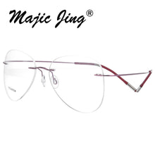 Load image into Gallery viewer, Rimless B titanium optical glasses frame classic unisex Aviation prescription eyewear 20002