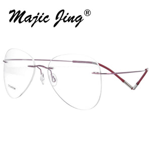 Rimless B titanium optical glasses frame classic unisex Aviation prescription eyewear 20002