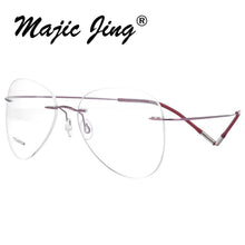 Load image into Gallery viewer, Rimless B titanium optical glasses frame classic unisex Aviation prescription eyewear 20002