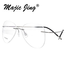 Load image into Gallery viewer, Rimless B titanium optical glasses frame classic unisex Aviation prescription eyewear 20002