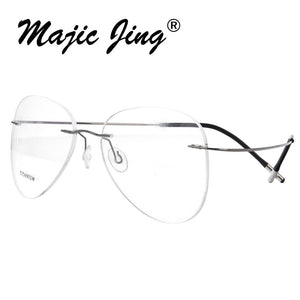 Rimless B titanium optical glasses frame classic unisex Aviation prescription eyewear 20002