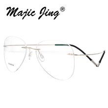 Load image into Gallery viewer, Rimless B titanium optical glasses frame classic unisex Aviation prescription eyewear 20002