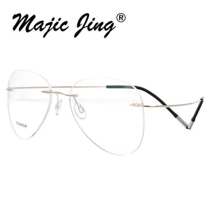 Rimless B titanium optical glasses frame classic unisex Aviation prescription eyewear 20002