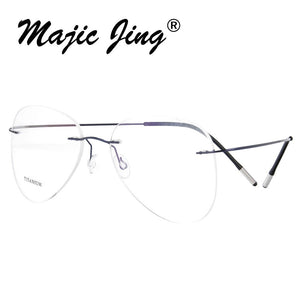 Rimless B titanium optical glasses frame classic unisex Aviation prescription eyewear 20002