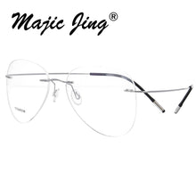 Load image into Gallery viewer, Rimless B titanium optical glasses frame classic unisex Aviation prescription eyewear 20002