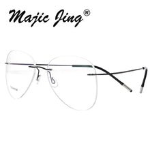 Load image into Gallery viewer, Rimless B titanium optical glasses frame classic unisex Aviation prescription eyewear 20002