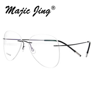 Rimless B titanium optical glasses frame classic unisex Aviation prescription eyewear 20002