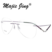 Load image into Gallery viewer, Rimless B titanium optical glasses frame classic unisex Aviation prescription eyewear 20002