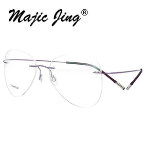 Rimless B titanium optical glasses frame classic unisex Aviation prescription eyewear 20002