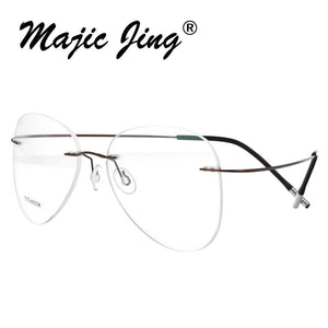 Rimless B titanium optical glasses frame classic unisex Aviation prescription eyewear 20002