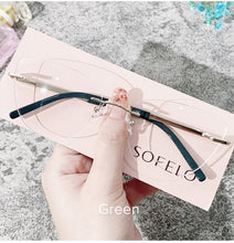 Load image into Gallery viewer, Rimless Cat Eye Prescription Eyeglasses Frame Women Myopia Optical Glasses Frame Ladies Clear Spectacles Frame Brand