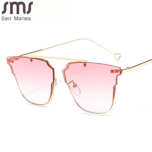 Rimless Cat Eye Sunglasses  Brand Design Women Metal Sun glasses Lady Shades UV400 Eyewear oculos gafas de sol