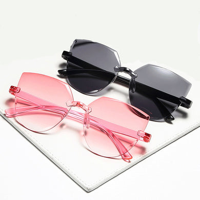 Rimless Cat Eye Sunglasses Women Brand Designer Sun Glasses Female Candy Colors Gradient Vintage Oculos De Sol