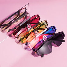 Load image into Gallery viewer, Rimless Cat Eye Sunglasses Women  Brand Mirror Gradient Punk Sunglasses Men Sunglasses Oversized Eyewear Oculos