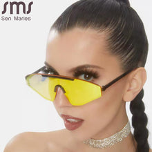 Load image into Gallery viewer, Rimless Cat Eye Sunglasses Women  Brand Mirror Gradient Punk Sunglasses Men Sunglasses Oversized Eyewear Oculos