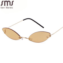 Load image into Gallery viewer, Rimless Cat Eye Sunglasses Women Men Vintage Sun Glasses Men Small Frames Retro Eyeglasses Steampunk Eyewear UV400