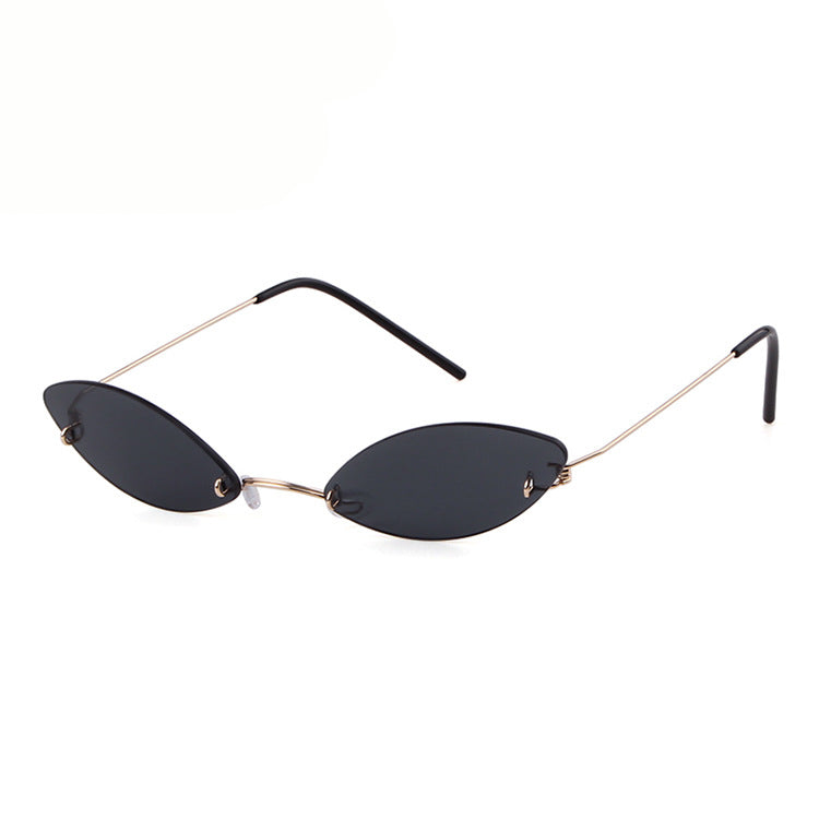 Rimless Cat Eye Sunglasses Women Men Vintage Sun Glasses Men Small Frames Retro Eyeglasses Steampunk Eyewear UV400