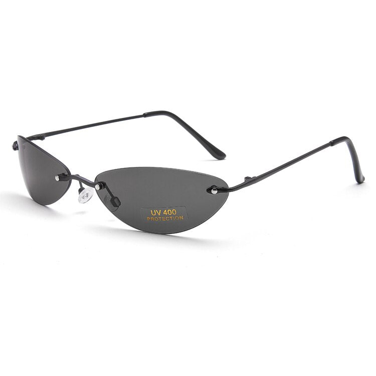 Rimless Classic Oval glasses Matrix Morpheus Sunglasses  men Black