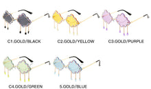 Load image into Gallery viewer, Rimless Clouds Shape Tassel Rhinsetone Sunglasses 2023 Brand Designer Trendy Blingbling Crystal Y2k Sun Glasses