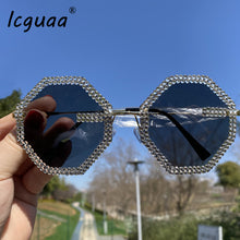 Load image into Gallery viewer, Rimless Crystal Sunglasses women 2023 Colorful Rhinestone Gradient color Sun glasses UV400 gafas de sol mujer