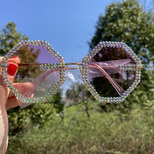 Load image into Gallery viewer, Rimless Crystal Sunglasses women 2023 Colorful Rhinestone Gradient color Sun glasses UV400 gafas de sol mujer