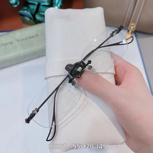 Rimless Diamond Rimmed Glasses Myopic Presbyopia Glasses Frame Men And Women Net Red Glasses