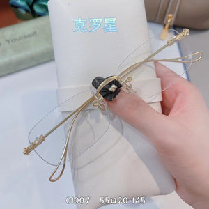 Rimless Diamond Rimmed Glasses Myopic Presbyopia Glasses Frame Men And Women Net Red Glasses