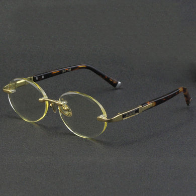 Rimless Glass Sunglasses Man Natural Crystal Stone Sun Glasse Woman Acetate Frame Oval Goggles