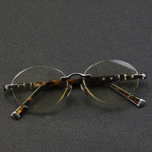 Load image into Gallery viewer, Rimless Glass Sunglasses Man Natural Crystal Stone Sun Glasse Woman Acetate Frame Oval Goggles