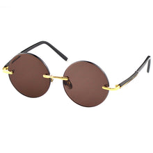 Load image into Gallery viewer, Rimless Glass Sunglasses Man Woman Natural Crystal Stone Sun Glasses Round Vintage Driver Shades Male Anti Eye Dry Scratch UV400