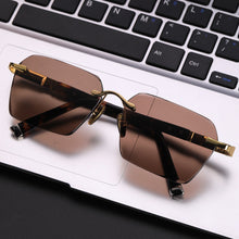 Load image into Gallery viewer, Rimless Glass Sunglasses Man Woman Natural Crystal Stone Sun Glasses Vintage Acetate Glasses Frame Anti Eye Dry Anti Scratch